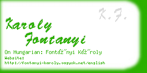 karoly fontanyi business card